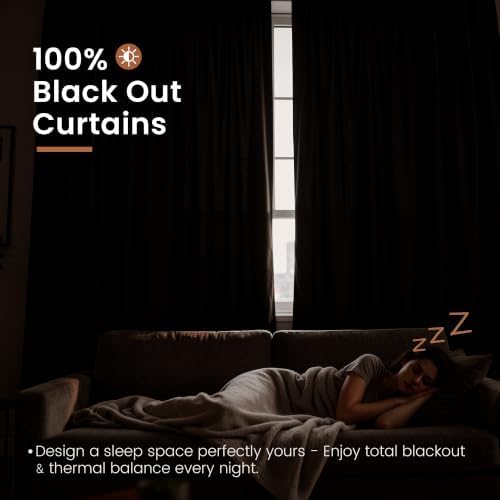 BGment Brown Linen Blackout Curtains 52X72 Inches Long for Living Room
