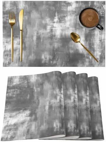 Modern Minimalist Placemats Set of 8, Cotton Linen Fabric Place Mats