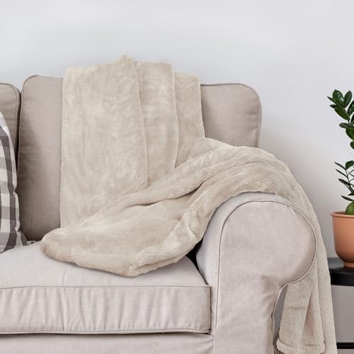 DEZ FURNISHINGS Ultra Soft Plush Fleece Throw Blanket, Double Sided