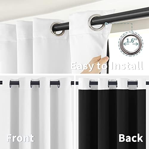 BGment White Blackout Curtains for Living Room 108 Inches Long 2