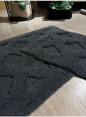 Bath Mat Set 2 Piece Cotton 60x100cm Non-Slip Absorbent Bathroom Rugs