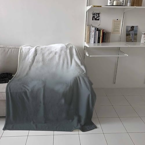 Gray Gradient Flannel Fleece Throw Blanket, 60 x 80 in, Super Soft