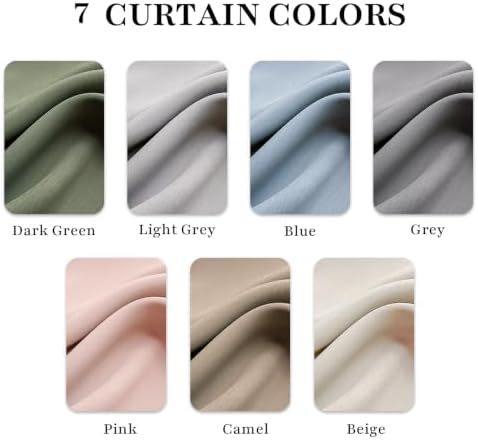 Blackout Linen Curtains for Bedroom and Living Room, Thermal Insulated