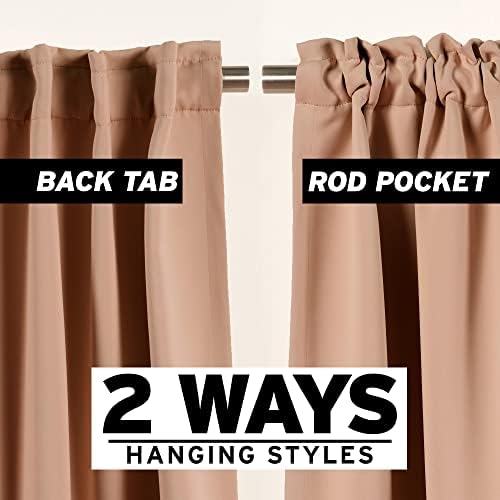 Home Fashion Room Darkening Curtains - 2 Panels - 52x96 - Taupe