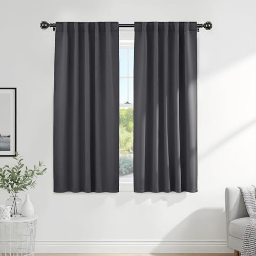 PONY DANCE Window Treatments Curtains - Gray Blackout Drapes Home