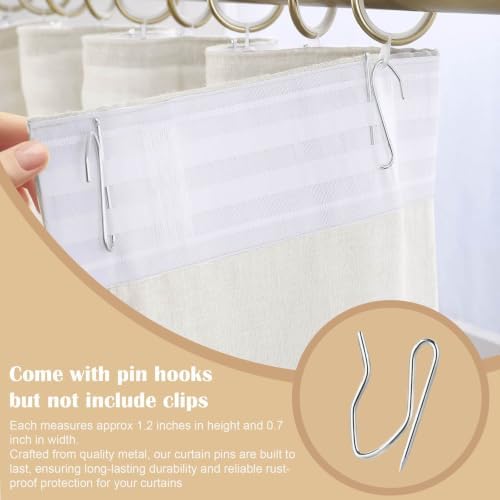 Linen Blend Semi Sheer Curtains 4-in-1 Header, 63 Inches Long