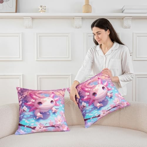 Axolotl Pillowcase Animals Pillow Covers 22 x 22-Inch Set of 2 Women