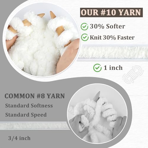 Gray Chunky Yarn for Hand Knitting - #10 Jumbo Chenille Yarn for