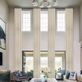 Frelement 108 Inches Extra Long Blackout Linen Curtains for High