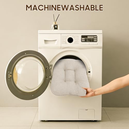 D-Shaped Chair Cushions, 4" Thick Dining Chair Pads Machine-Washable