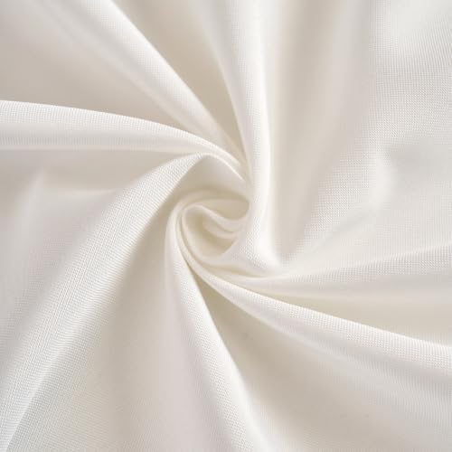White Tablecloth Oval 60x102 inch Dining Table Cloth for 8-10 Seats