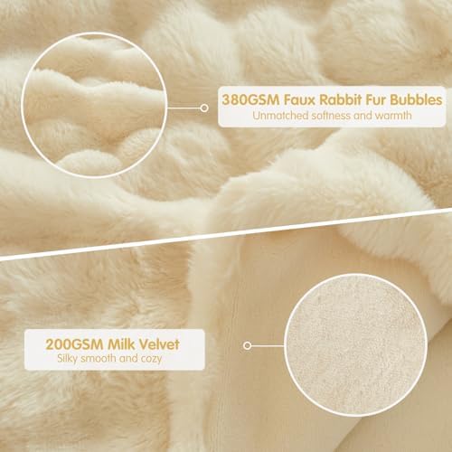 Tokokimo Faux Fur Comforter Set King Size, Ultra Soft Reversible