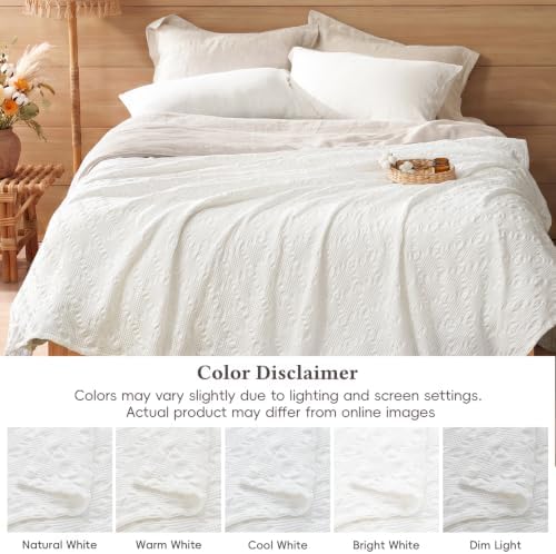 David's Home 100% Cotton Waffle Blanket King Size, Lightweight