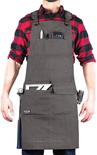 Hudson Durable Goods Woodworking Edition Waxed Canvas Tool Apron for