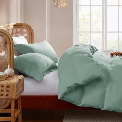 Nestl California King Duvet Cover Set with Comforter Insert - Sage