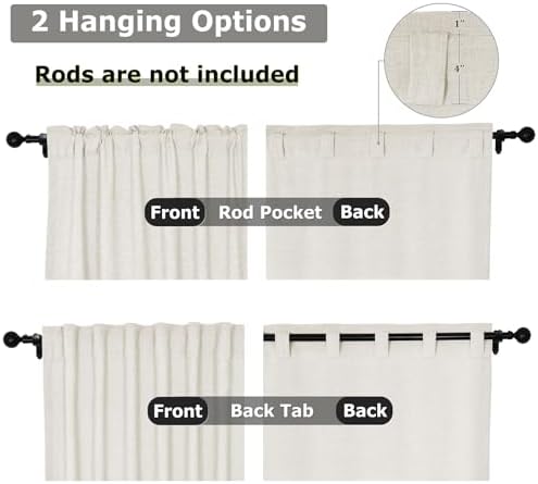 Frelement 120 Inches Extra Long Room Darkening Curtains for High