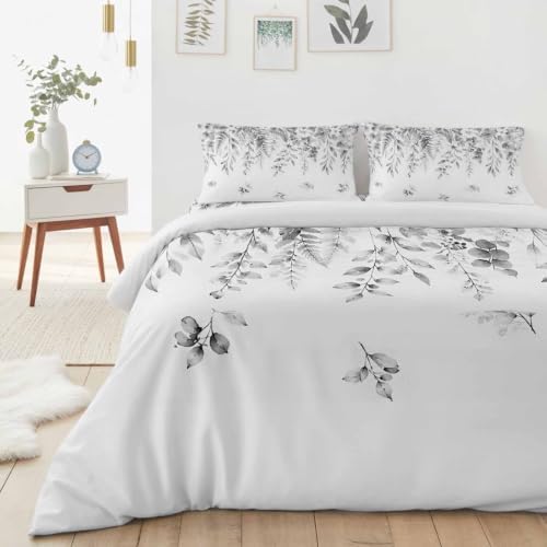 Botanical Border Print King Duvet Cover Set - 4 Pcs Comforter Cover