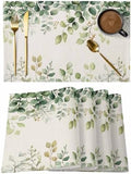 Placemats Set of 8, Eucalyptus Woven Placemat, Linen Place Mats for