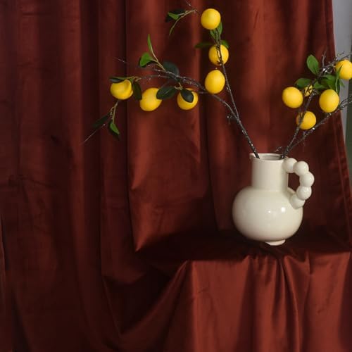 Roslynwood Luxury Soft Burnt Ochre Velvet Curtains 120 inches Long