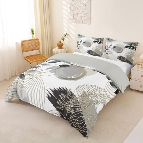 Erosebridal Gray Boho Mid Century Duvet Cover Full Size Bohemian