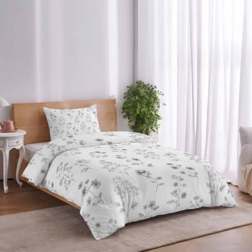 Spring Floral Duvet Cover Queen Size,Quilt Cover 90"x90" with Zipper