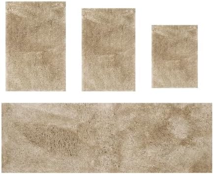 TRP Luxury Ultra Plush Stylish Linen Taupe Beige Bathroom Rugs Sets