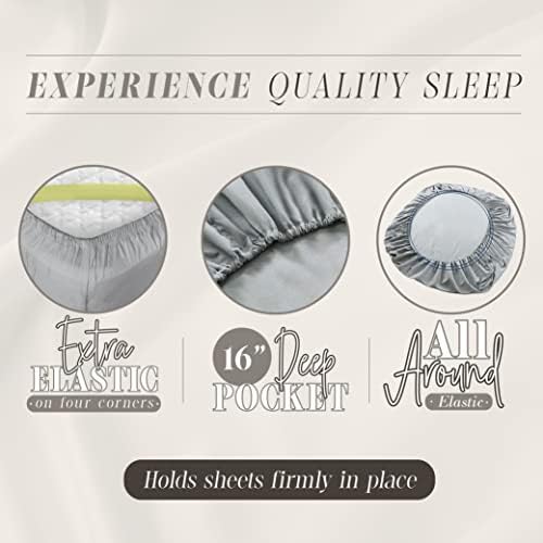 Elegant Comfort Paisley 6-Piece Sheet Set Deep Pocket, Queen, Latte