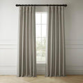 Italian Faux Linen Curtains For Living Room (1 Panel) 50W X 96L, Taupe