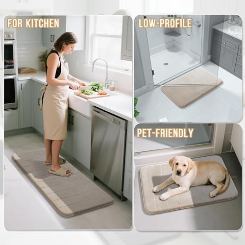 Yimobra 44"x24" Long Bath Mat, Super Soft Memory Foam Bathroom Rug