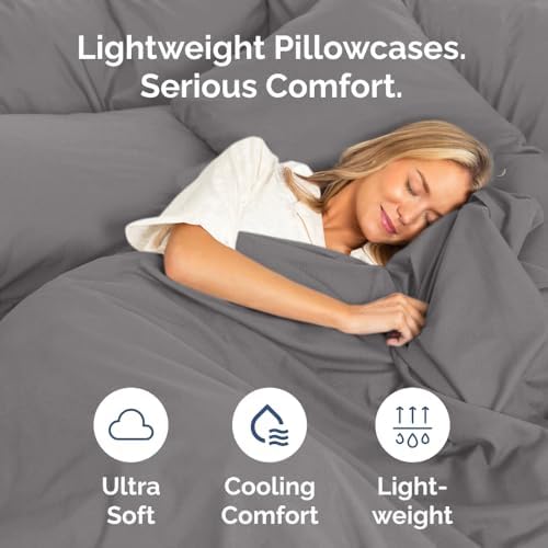 Standard Pillow Cases Set of 6 - Ultra Soft Pillowcase Covers - Dark