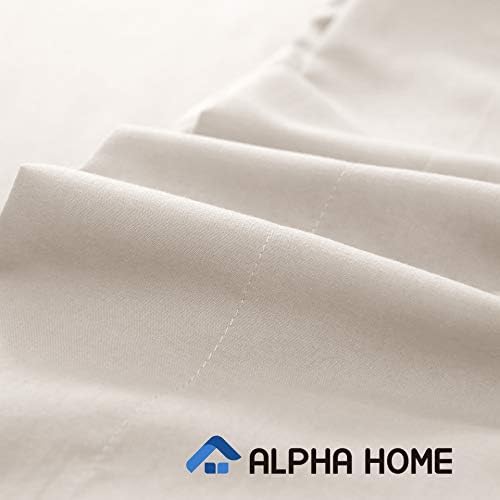 ALPHA HOME 4-Piece Bed Sheet Set - Soft Brushed Microfiber - Wrinkle