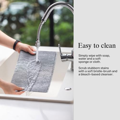 Placemats Set of 12 - Easy Clean Woven Vinyl Placemat for Dining
