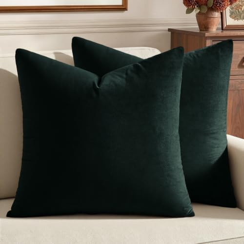 MIULEE Velvet Christmas Throw Pillow Covers 22x22 Inch Pack of 2 Army