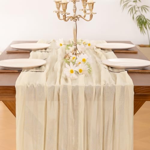 Cheesecloth Table Runner Fall Boho Wedding Birthday Party Home Decor