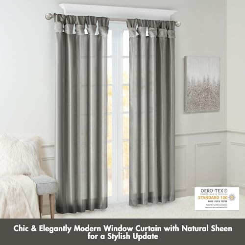 Madison Park Faux Silk Curtain Single Panel for Privacy, 50x120