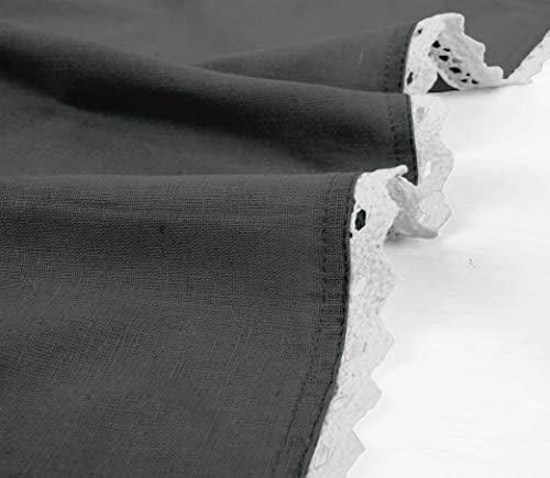 Gray Solid Home Decor Everyday Washable Lace Placemats with Napkins