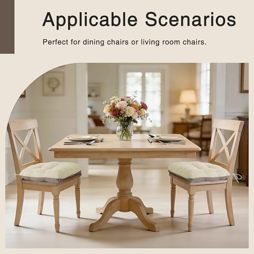 OVOV Indoor Chair Cushions for Dining Chairs Set of 4, 18x18, Beige