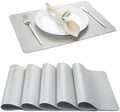 DOLOPL Faux Leather Placemats Set of 6, Heat Resistant Table mats