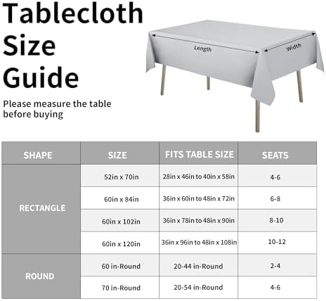Easy-Going Waterproof Faux Linen Tablecloth, Rectangle, 52x70in, Grey