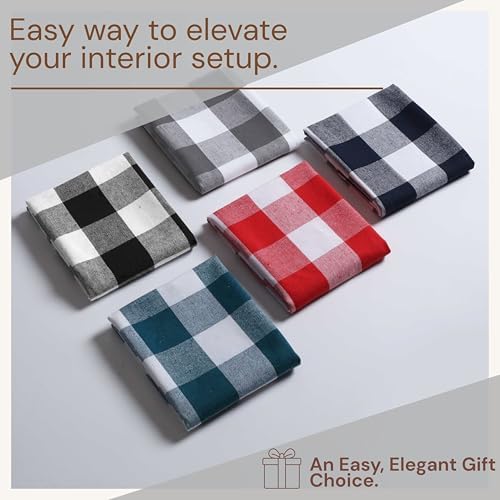 12 Pack Light Grey and Black Buffalo Check Kitchen Towels, 16"x26"