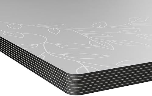 Royalty Art Boho Placemats, Set of 4, Silver Grey, Cork Backed