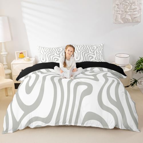 Erosebridal Geometric Stripes Comforter Cover Queen Size Abstract