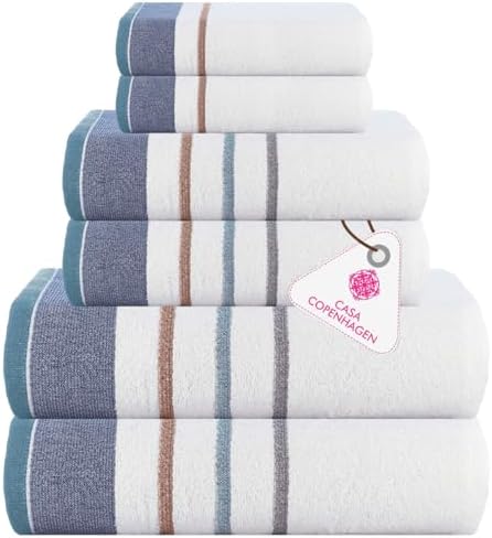CASA COPENHAGEN White Bay 6Pcs 100% Egyptian Cotton Large Designer
