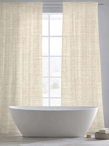Cream Sheer Curtains for Living Room Bedroom Farmhouse Vintage Cream