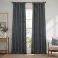 Faux Linen Curtains for Living Room (1 Panel) - 50W X 120L, Dark