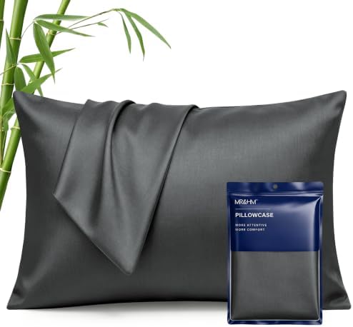MR&HM Standard Pillowcase Set of 2, Soft & Breathable, Dark Grey
