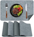 Faux Leather Placemats, Set of 4, 12''×17' Textures on Both Sides