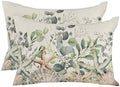 12x20 Outdoor Pillows Set of 2, Spring Eucalyptus Coastal Waterproof