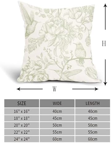 Chinoiserie Green White Floral Pillow Covers 22X22 Inch French Country