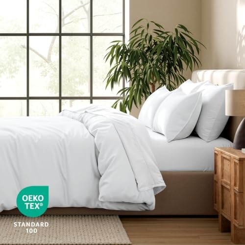 Bare Home Duvet Cover Set 1800 Ultra-Soft (King, White)